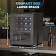 image 7 of HOMCOM 16 Bottle Wine Cooler with Adjustable Temperature Control, Black | Black