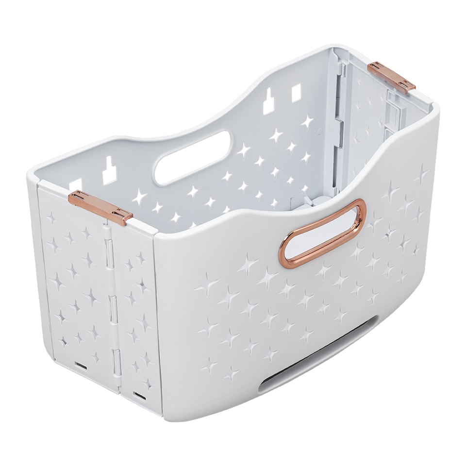 image 1 of Living and Home 2-Tier Foldable Laundry Baskets with Casters,S