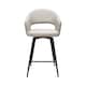 image 2 of Bentley Designs - Sterling 180° Return Swivel Barstool With Black Sand Powder Coated Legs - Ivory Faux Leather (Single)