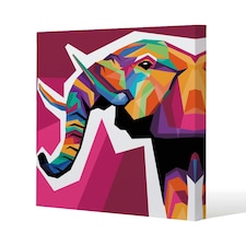 Colorful illustration of Elephant head in WPAP style (Canvas Print)