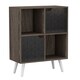 image 1 of Anthracite Oak 4-Cube Storage Unit with 2 Geo Doors and Legs | Black | Black & White | 1