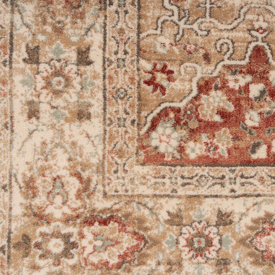 image 1 of KUKOON Selma Traditional Plush Runner – Classic Terracotta Patterned Hallway Mat 70cm x 240cm