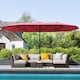 image 9 of Outsunny 4.4m DoubleSided Sun Umbrella Garden Parasol Patio Sun Shade Outdoor with LED Solar Light, NO BASE INCLUDED, Wine Red