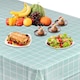 image 9 of Checkered Rectangular Tablecloth, PVC Plastic Table Cover - 137x180cm