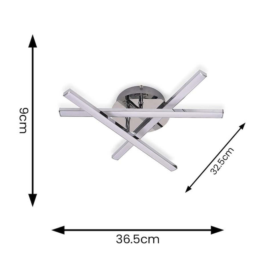 image 1 of ValueLights Infinity Chrome Crossover Integrated LED Ceiling Light | Silver