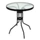 image 1 of TEMPERED GLASS TOP PATIO TABLE METAL FRAME LEGS GARDEN OUTDOOR INDOOR BISTRO
