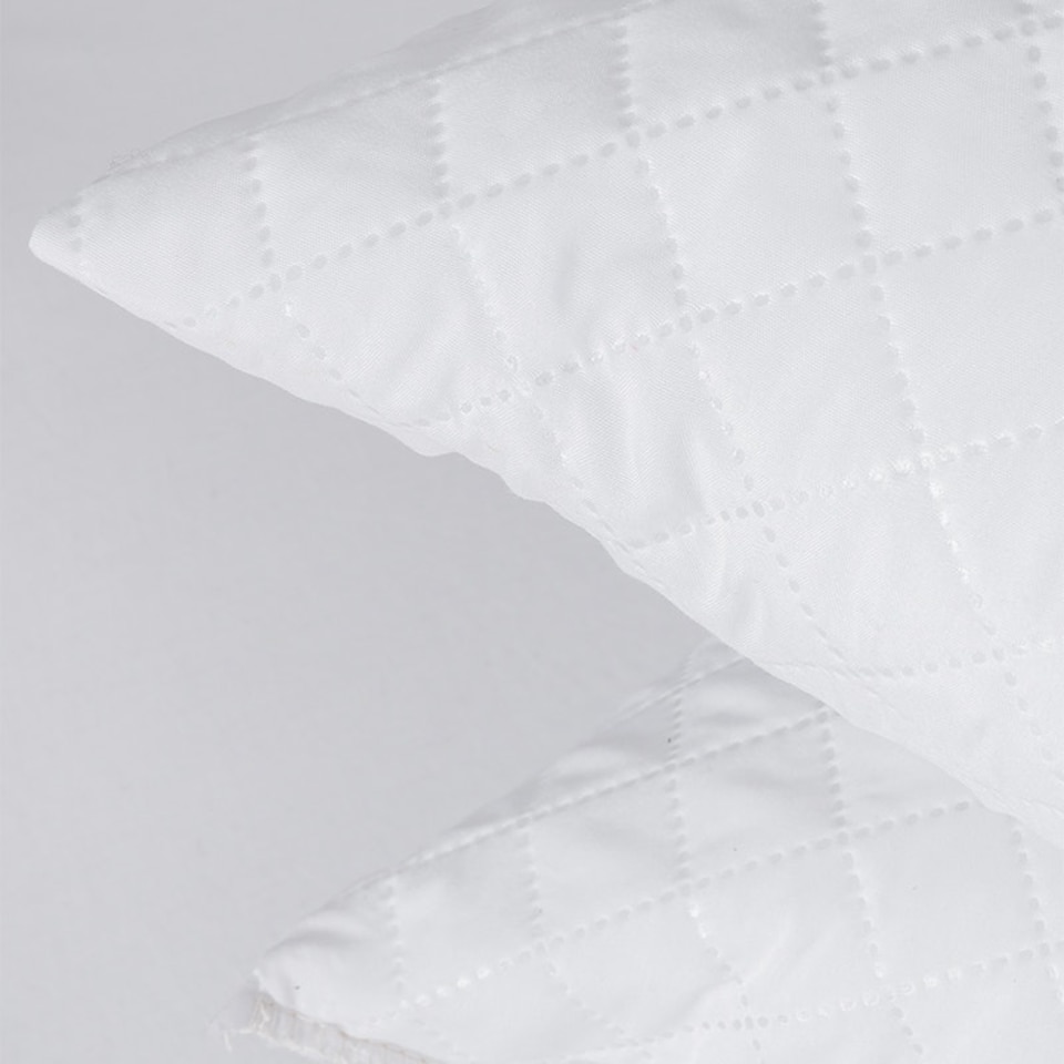 image 1 of Quilted Pillow Pair Soft Microfibre Cover Hollowfibre Filling Non Allergenic