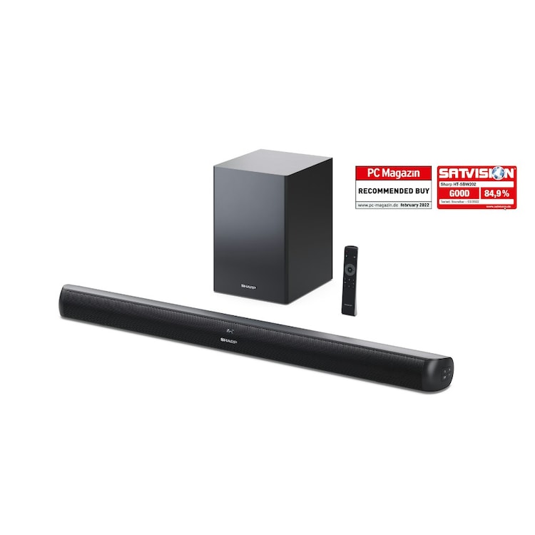 Sharp Ht-Sbw202 2.1 200W Slim Soundbar With Wireless Subwoofer