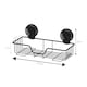 image 5 of Showerdrape Suctionloc Black Suction Wall Mounted Rectangular Basket with Mounting Discs | Black | 1