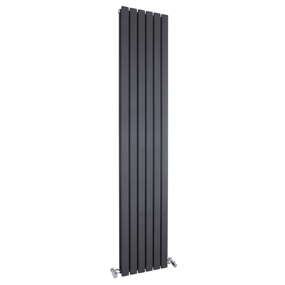 image 1 of Lucia Square Vertical Double Panel Radiator, 1800mm x 354mm Anthracite | Grey | Anthracite | 1