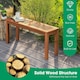 image 6 of COSTWAY Patio Wood Bench 2-Person Solid Wood Dining Bench Brown