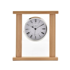 Widdop Gifts Wood and Glass Mantel Clock