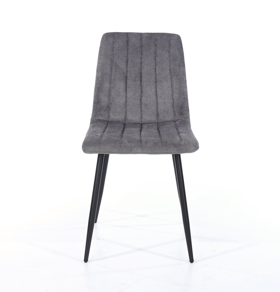 image 1 of Aspen Grey Oak Effect 100cm Round Dining Table with 4 Straight Stitch Upholstered Fabric Chairs - Modern Dining Set | Grey | Grey | One Size | 1