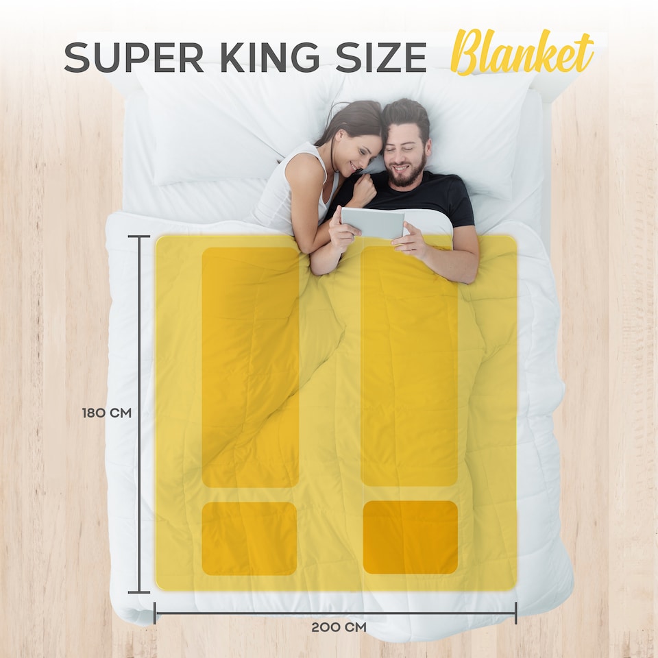 image 1 of MONHOUSE Fleece Electric Heated Under Blanket - Super King 190x200cm - Detachable & Machine Washable - Controller Multi Zones, 9 Heat Settings | Cream | 1