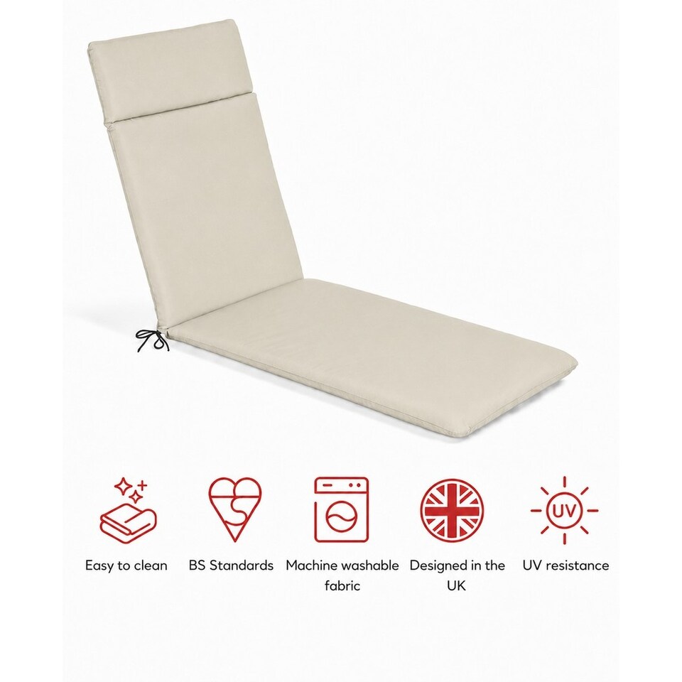 SP Lounger Pad Cushion (Pack of 4) - L198 x W60 x H6 cm - Natural