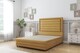 image 1 of Sloomy Ashford Mustard Plush Divan Bed Base No Drawers With 26 Inch Strutted Headboard & 12 Inch Matching Footboard | Gold | Mustard | Small Single | 1