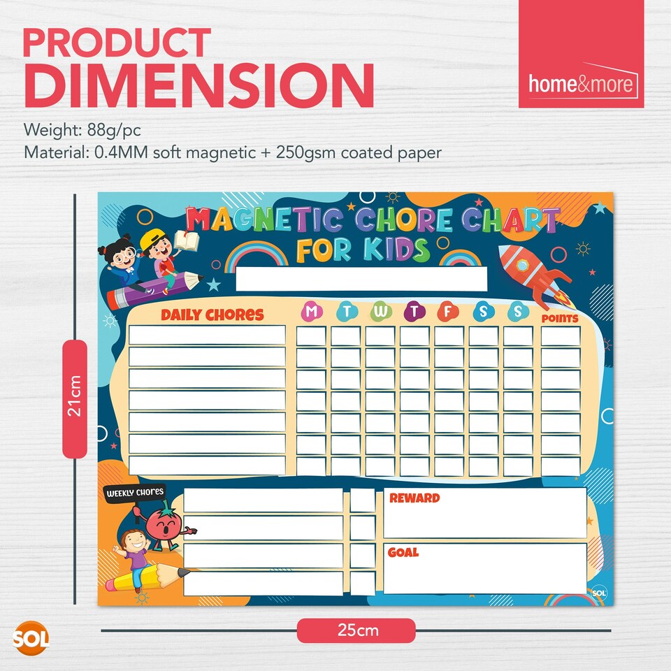image 1 of 2pk Magnetic Reward Charts for Children with 2 Pens | Chores Board for Family