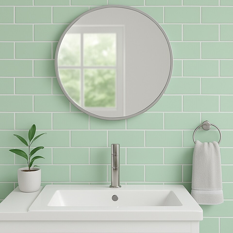 image 1 of Deep Green Gloss Metro Tiles (150 Pack-3 Box-3m2 Coverage)-Kitchen- Ceramic Wall Finish-Inspired by NYC Subway & SoHo Style