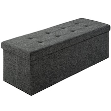 Stool - foldable, padded, polyester, large storage space, 110 x 38 x 38 cm | Grey | dark grey | 110 x 38 x 38 cm | 1