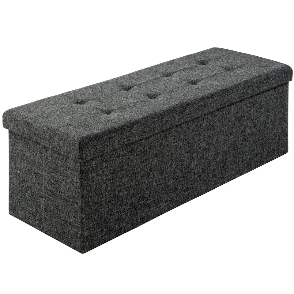 image 1 of Stool - foldable, padded, polyester, large storage space, 110 x 38 x 38 cm | Grey | dark grey | 110 x 38 x 38 cm | 1