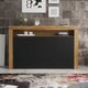 image 3 of Sideboard TV Unit TV Stand Oak Black Storage Cabinet Media Console Cupboard 155cm