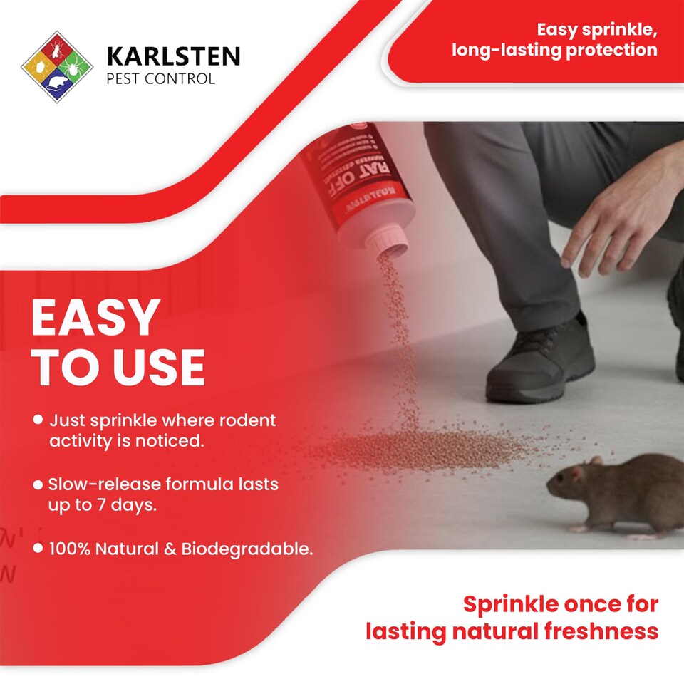 image 1 of Karlsten Rat Off Mice & Rodent Barrier Granules - Peppermint Scented Pellets - Natural Aroma for Fresh, Clean Spaces - 650g