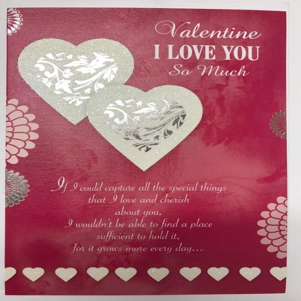 image 1 of I Love you so Much Sentimental Verse Valentine's Day Greetings card