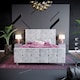 image 4 of Vida Designs Valentina 4ft6 Double Bed Fabric Upholstered, Crushed Velvet Silver, 135 x 190cm