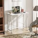image 6 of HOMCOM Folding Desk on Wheels, Writing Table for Home Office, White | White