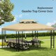image 7 of Outsunny 3x4m Gazebo Canopy Replacement, 2 Tier Top Roof UV Cover Garden Patio Outdoor Sun Awning Shelters (TOP COVER ONLY) | Cream | Cream