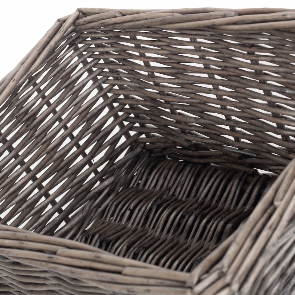 image 1 of Small Antique Wash Finish Wicker Tray | Brown | Brown | Small