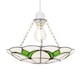 image 2 of Traditional Stained Glass Tiffany Pendant Light Shade with Emerald Green Leaves | Green