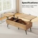 image 2 of COSTWAY Lift Top Coffee Table w/Storage Compartments Natural N/A