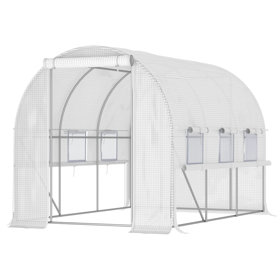 image 1 of Outsunny 3 x 2 x 2m Polytunnel Green House w/ UV-resistant PE Cover, Green