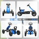 image 6 of AIYAPLAY Pedal Go-Kart for Kids with Silent EVA Wheels, Metal Frame, Blue
