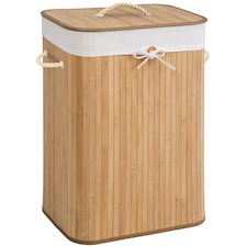 Laundry Basket - washing hamper with lid, removable laundry bag, 2 handles | Brown | beige | 72 L | 1