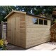 image 1 of 10 X 8 Apex Garden Shed - Pressure Treated Timber - L244 x W305 x H240 cm Brown
