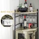 image 8 of COSTWAY Kitchen Corner Bar Cabinet Buffet Cabinet With Glass Holder