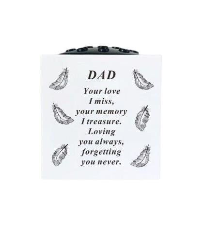 White Plastic Feather Rose Bowl 14.5 x 14.5cm - Dad DF19580-D