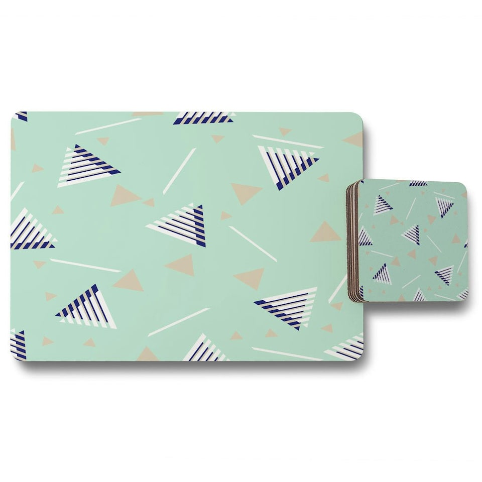 Geometric Triangle Stripes (Placemat & Coaster Set)