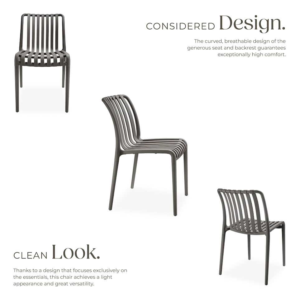 image 1 of Garden chairs Alcudia - durable, stackable and weather-resistant | Grey | anthracite | One Size | 2