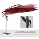 image 6 of Outsunny 3(m) Garden Banana Parasol Cantilever Umbrella w/Crank& Base, Wine Red