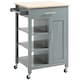 image 1 of HOMCOM Compact Kitchen Trolley Utility Cart on Wheels with Open Shelf Grey