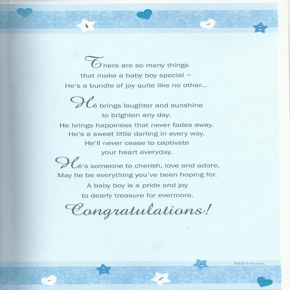 image 1 of Special Wishes On the Birth of your Baby Boy card