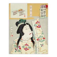 Shizuka Gozen Theatre Portrait Wall Art Print Toyohara Kunichika 12x16"