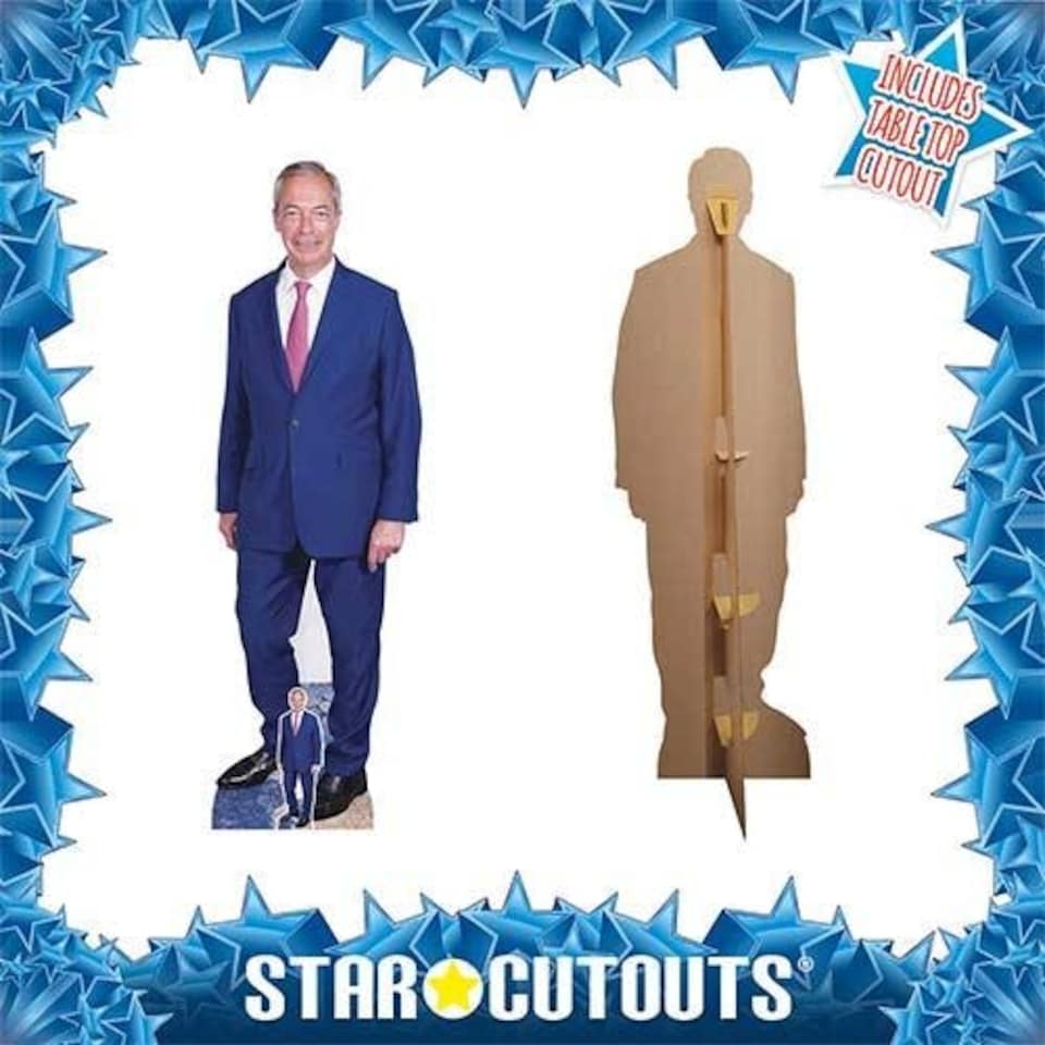 image 1 of Nigel Farage Pink Tie Lifesize Cardboard Cutout 183cm