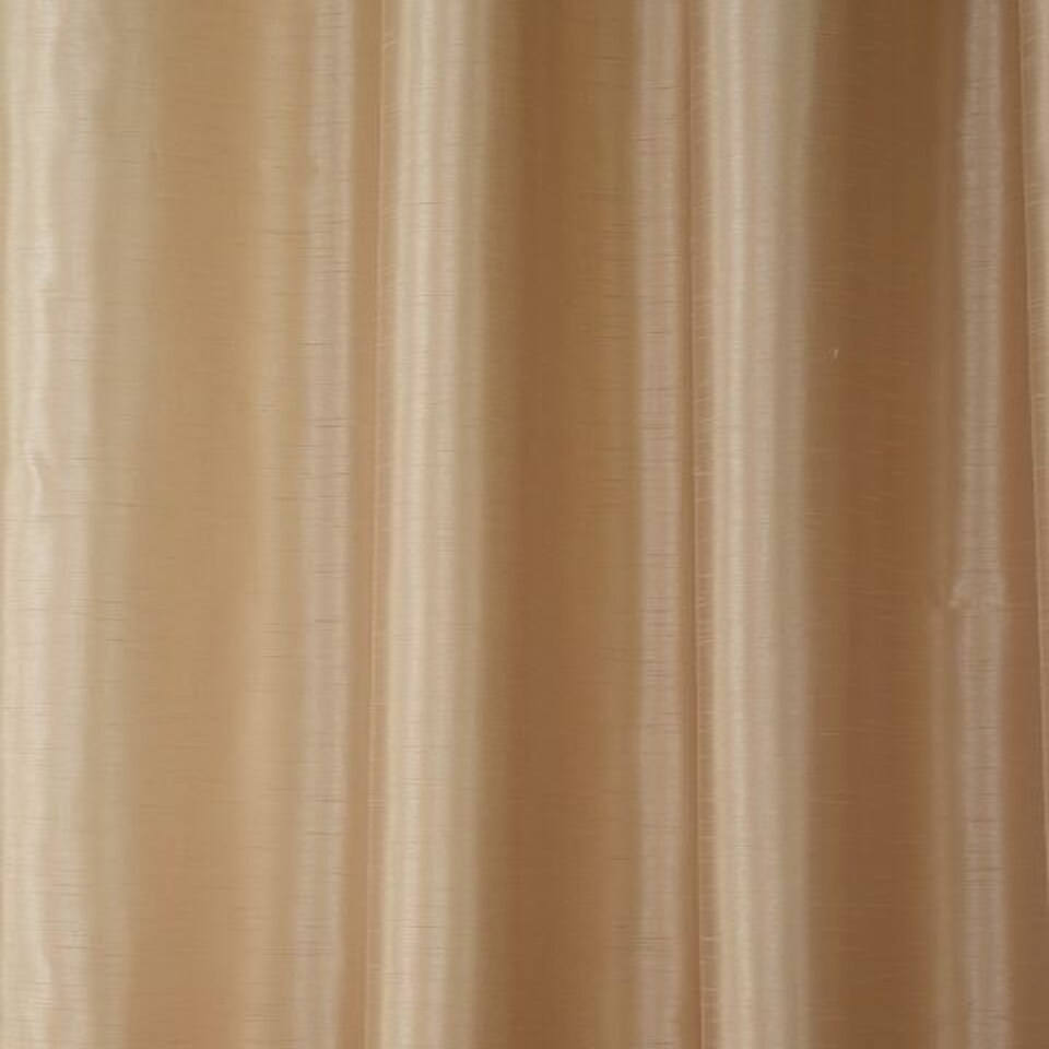 image 1 of Faux Silk Lined Eyelet Curtains 228cm x 183cm Latte
