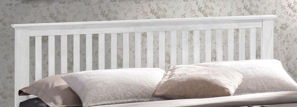 image 1 of 5ft King Size White Shaker Wood Wooden Bed Frame Bedstead High Foot End