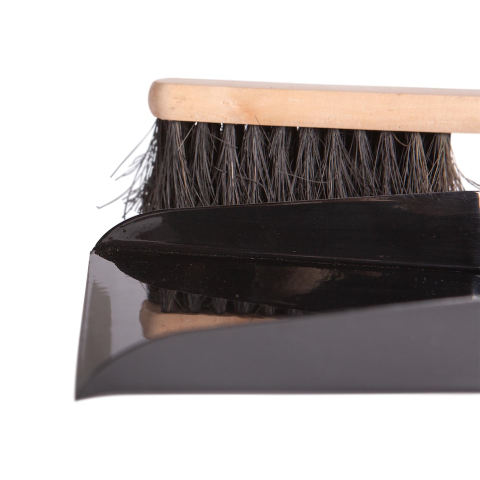 image 1 of Hammer & Tongs Fireplace Dustpan & Brush Set - Black Gloss