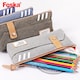 image 2 of Trendy Canvas Design Quote Zip Pencil Case Case